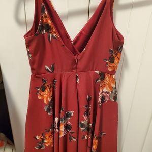 Red eith flower dress